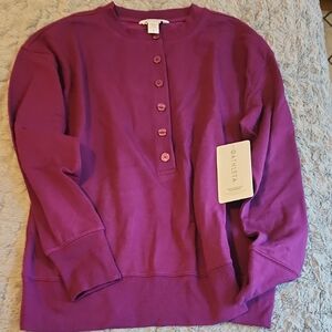 Athleta Balance Henley Sweatshirt, NWT. Size Small